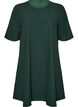 Robe courte coupe &eacute;vas&eacute;e avec des rayures paillet&eacute;es, Vert fonc&eacute;, Packshot image number 0