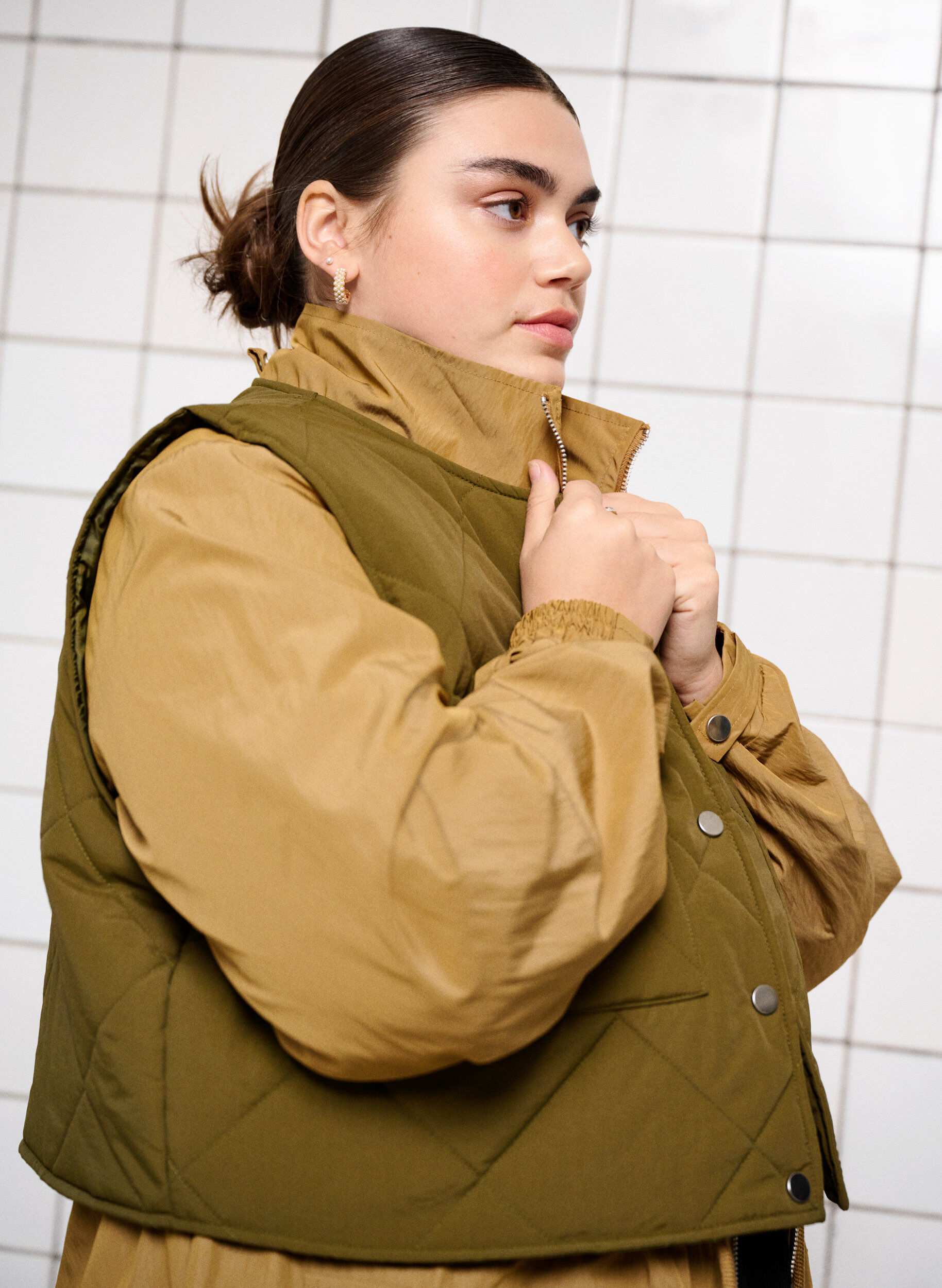 Zizzi Parka-Jacke mit abnehmbarer Weste, Ermine w. Grape Leaf, Image image number 1