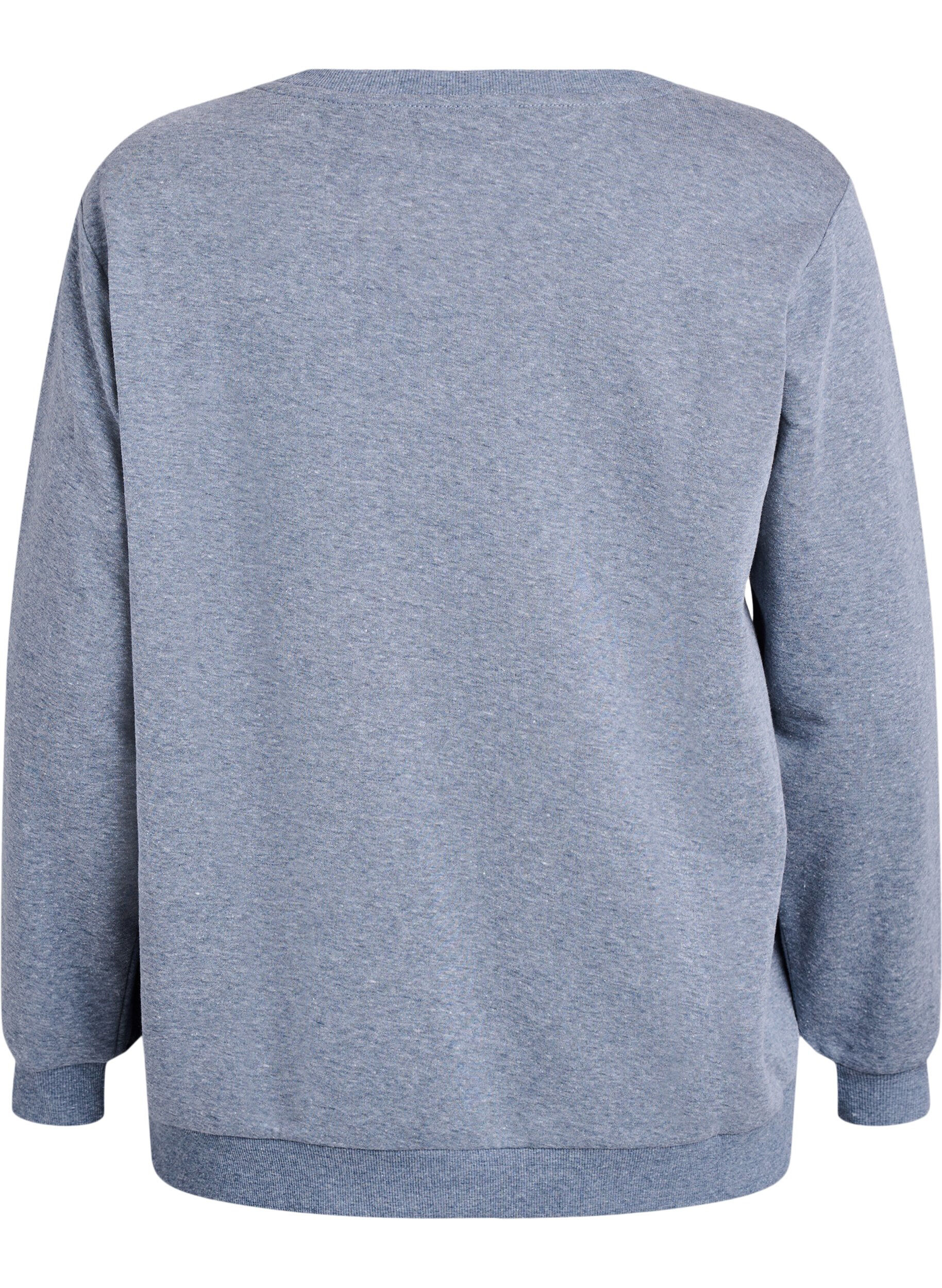 Zizzi Sweat-shirt avec motif Milan brod&eacute;, Gris anthracite, Packshot image number 1