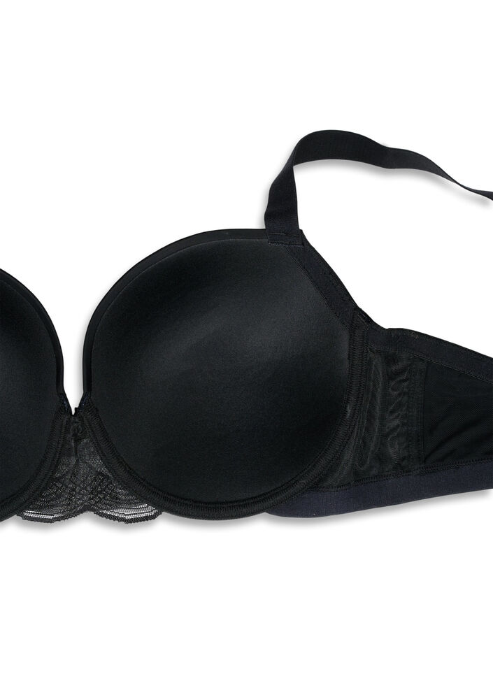 Soutien-gorge moul&eacute; en tulle, Noir, Packshot