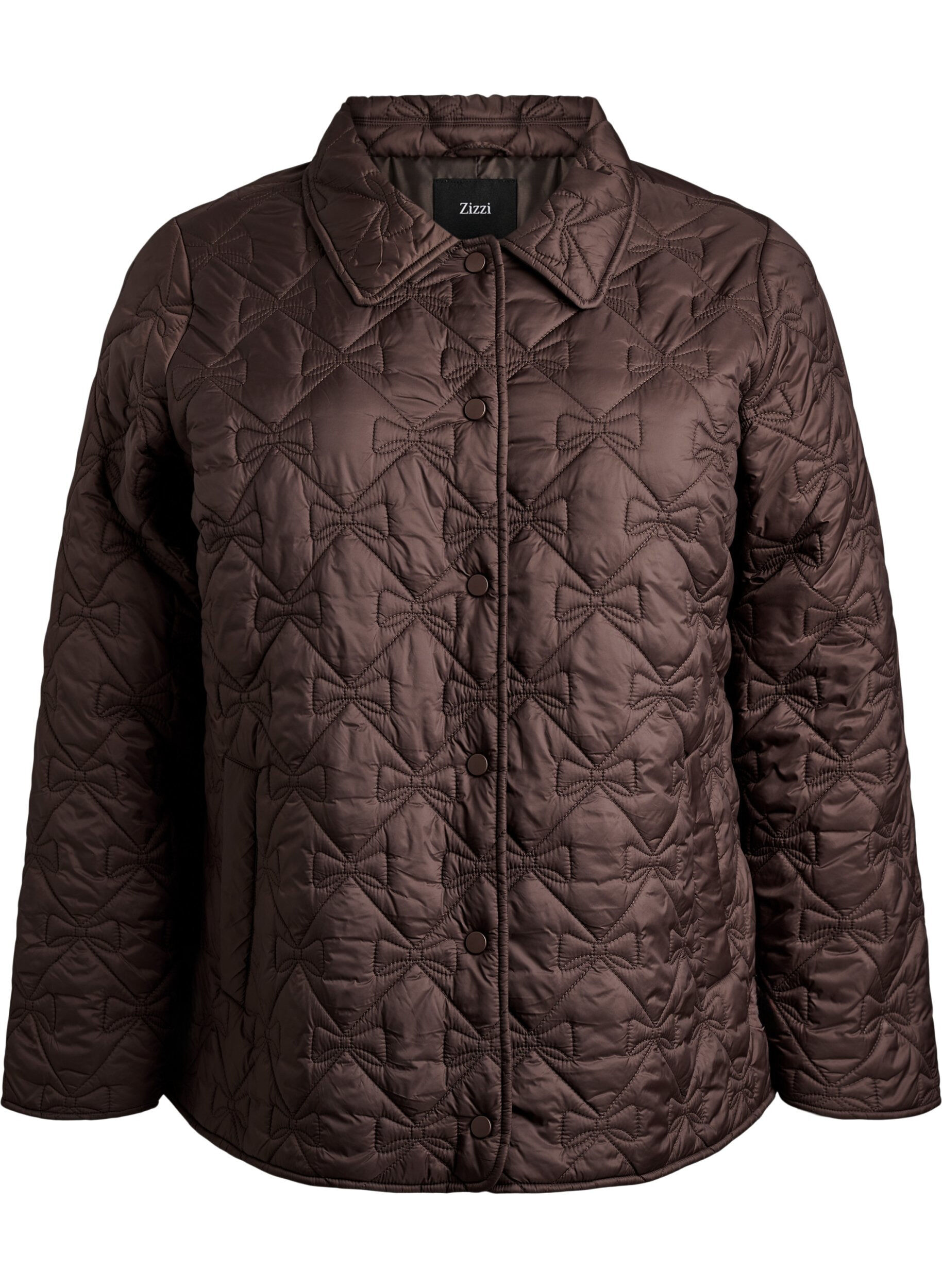ZizziVeste l&eacute;g&egrave;rement matelass&eacute;e &agrave; surpiq&ucirc;res d&eacute;coratives, Marron, Packshot image number 0