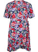 Blumiges Wickelkleid mit kurzen Ärmeln, Blau, Packshot image number 0