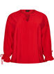 Blouse en viscose avec liens et volants, Rouge, Packshot image number 0