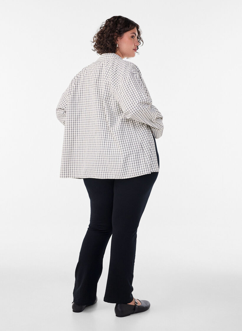 Pantalon &eacute;vas&eacute; en jersey, Noir, Model image number 2