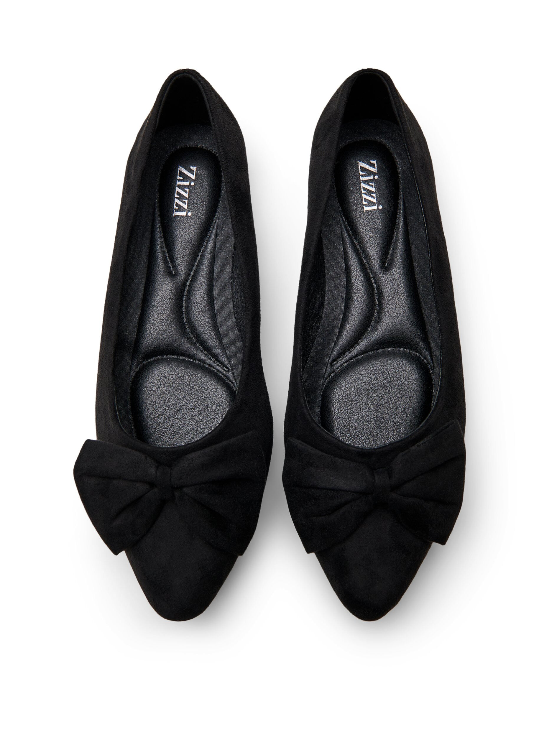 Zizzi Large - Ballerines &agrave; n&oelig;ud, Noir, Packshot image number 2