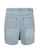 Denimskort mit Wickeloptik und hoher Taille, Blau, Packshot image number 1