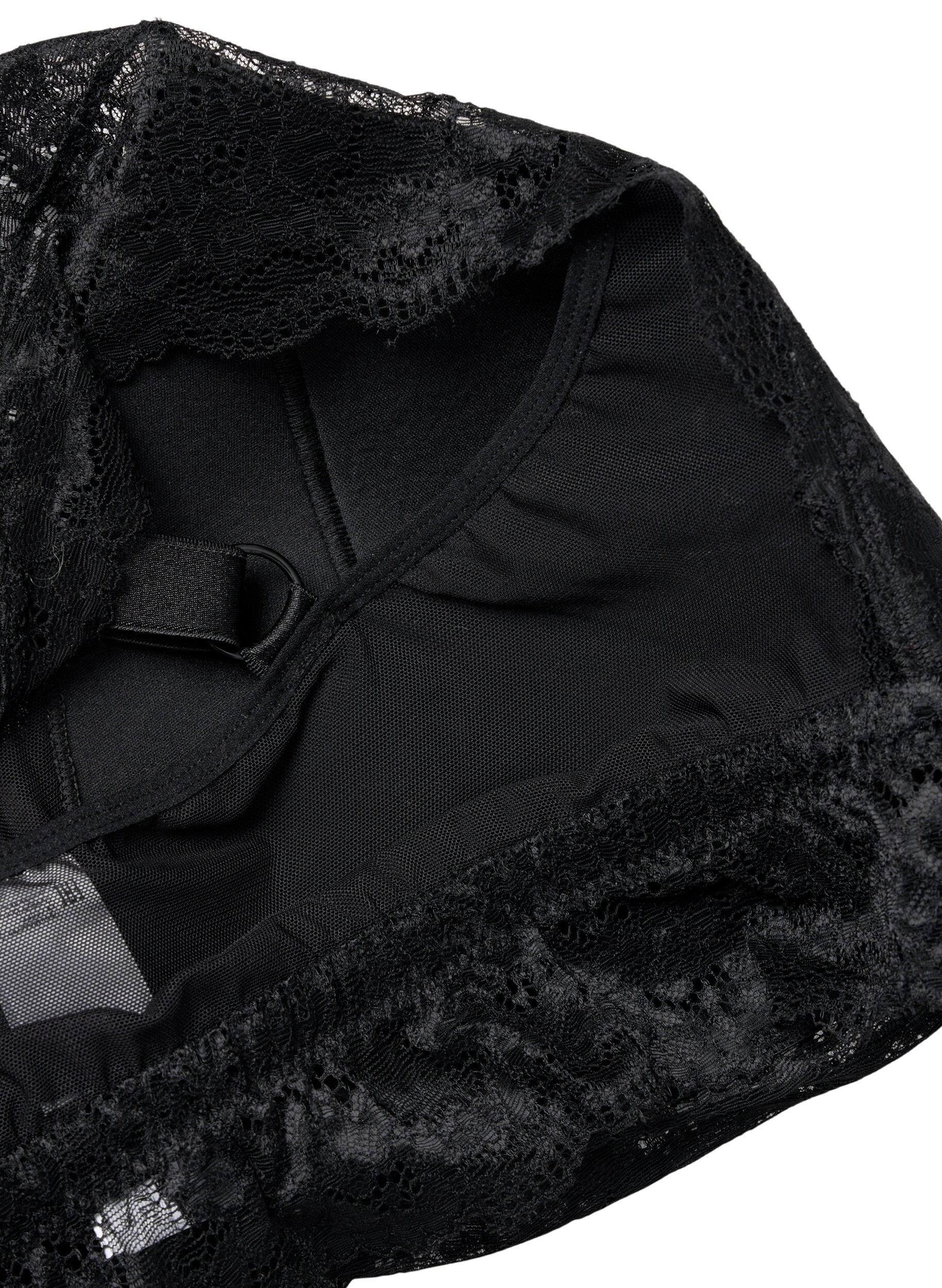 Zizzi Soutien-gorge avec dentelle et rembourrage doux, Black, Packshot image number 2