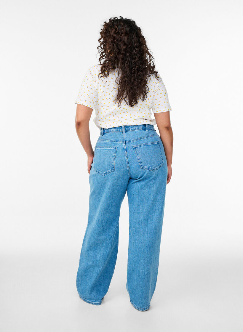 T-Shirt aus Baumwolle mit Allover-Druck, Wei&szlig;, Model image number 2