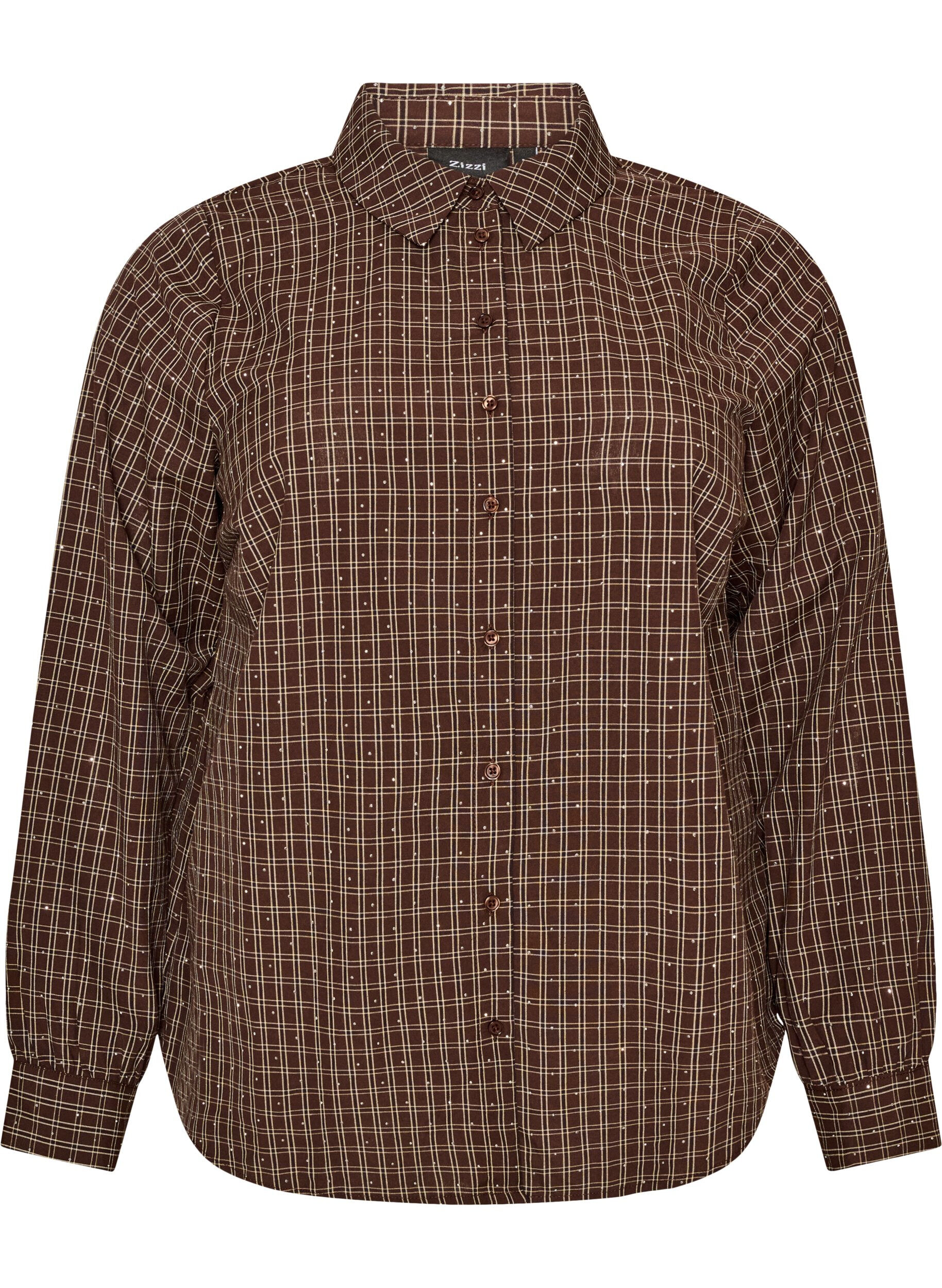 Chemise &agrave; carreaux avec strass