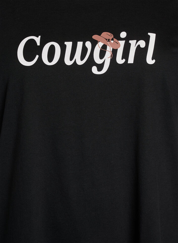 T-Shirt mit Print, Schwarz, Packshot image number 2