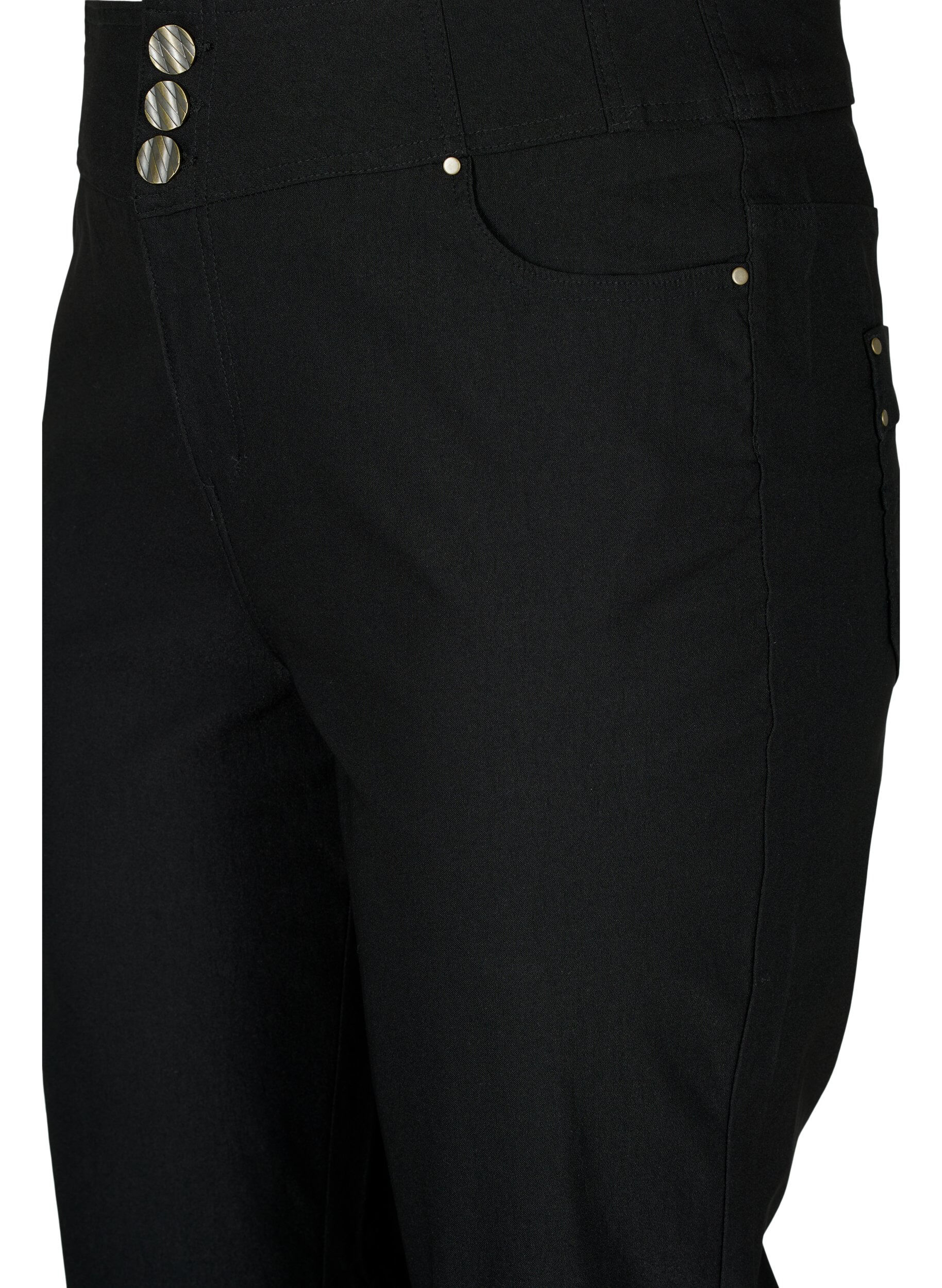 Zizzi Eng anliegende Capri-Hose mit hoher Taille, Black, Packshot image number 2