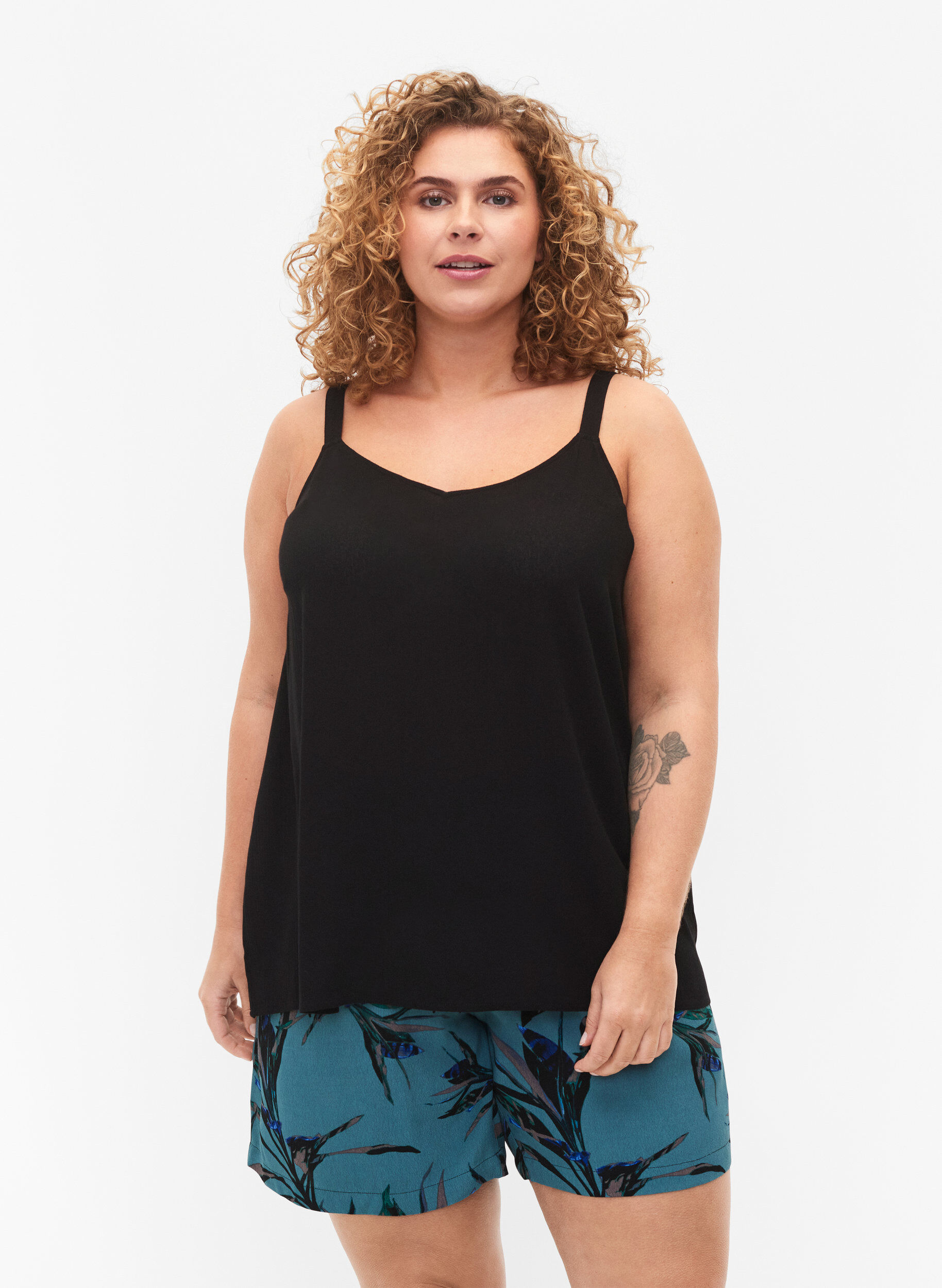 Zizzi Top sans manches en viscose, Black, Model image number 0