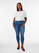 Kurze Amy Jeans mit Rei&szlig;verschlussdetail., Blau, Model image number 1