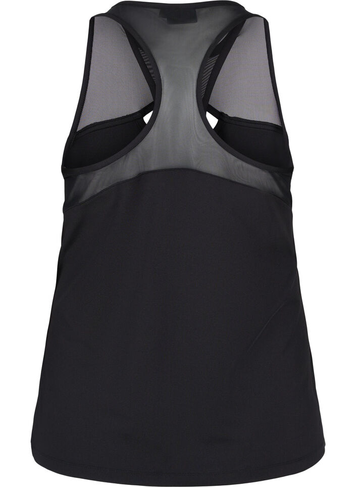 Top de sport avec mesh et dos nageur, Black, Packshot image number 1