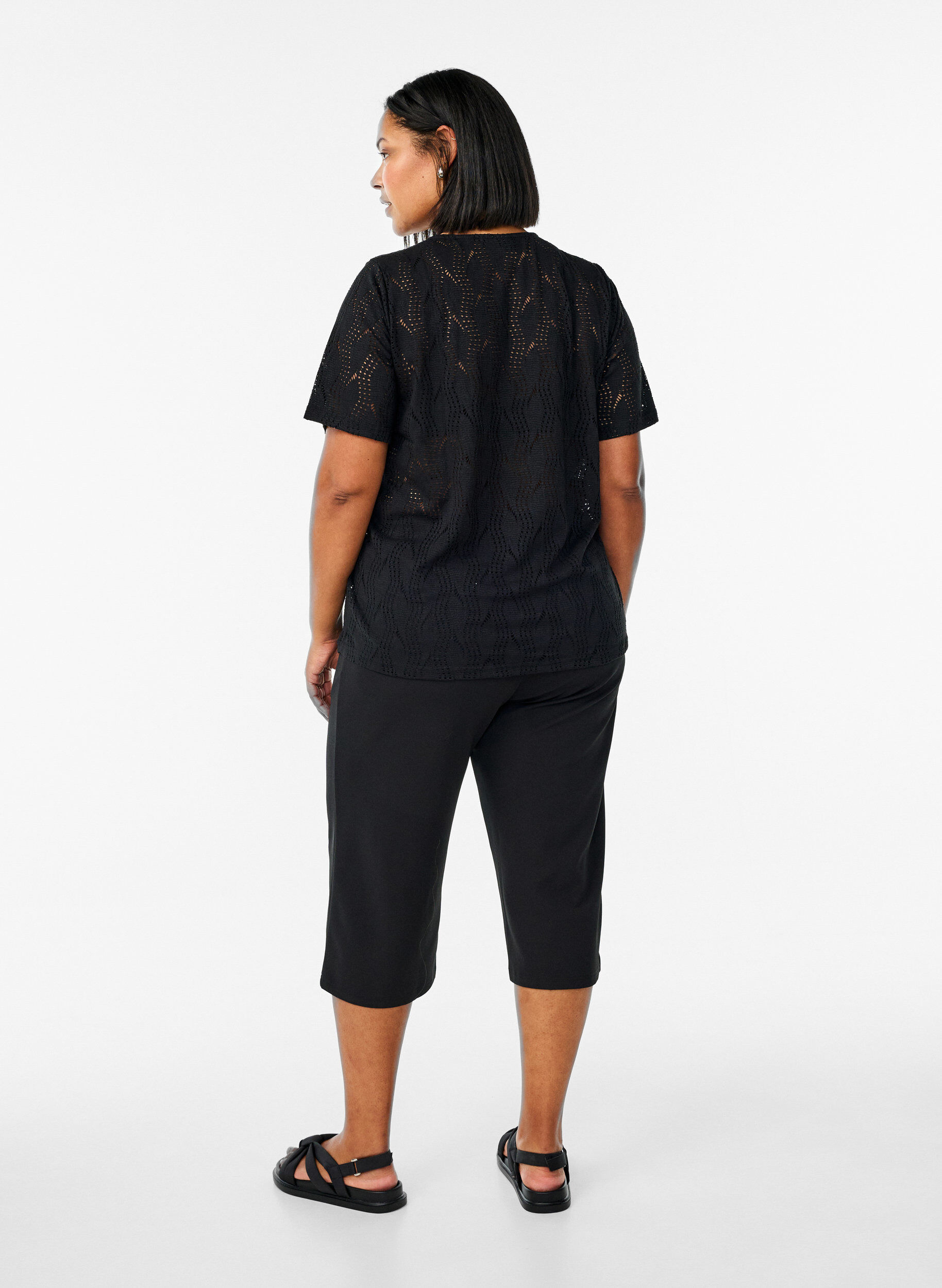 Zizzi FLASH - Culotte taille haute &agrave; coupe ample, Noir, Model image number 2