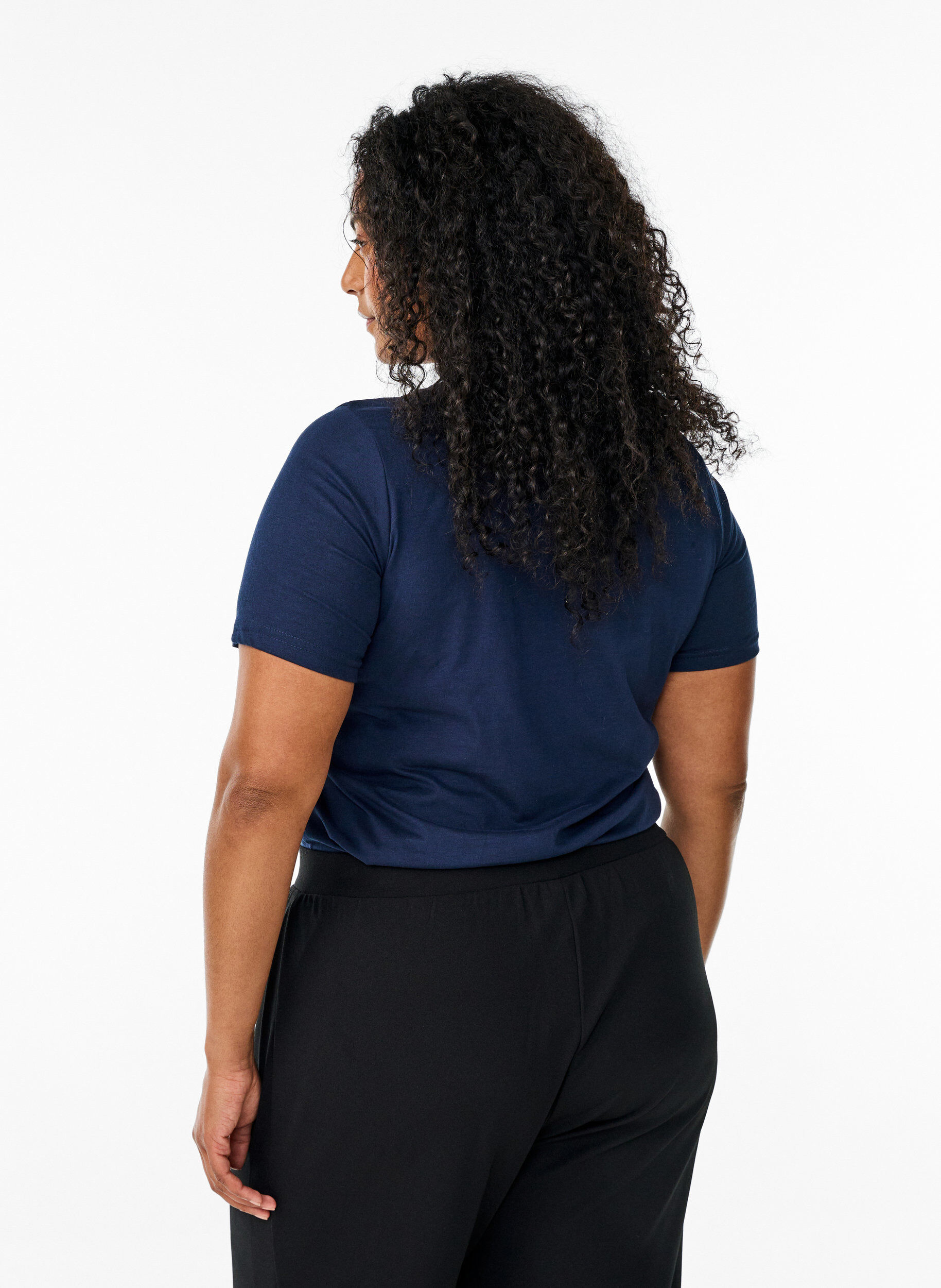 Zizzi FLASH - T-shirt avec motif, Bleu, Model image number 2