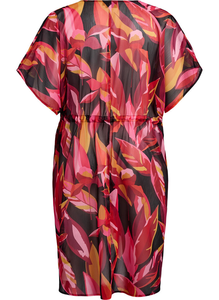 Kimono de plage avec imprimé, Rouge, Packshot image number 1