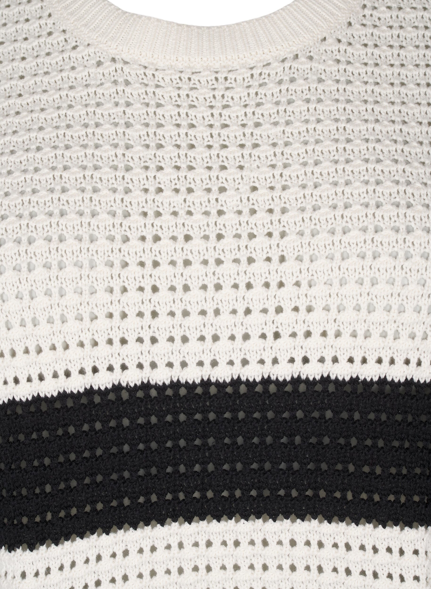 Zizzi Lang&auml;rmlige, gestreifte Strickbluse, Vanille, Packshot image number 2