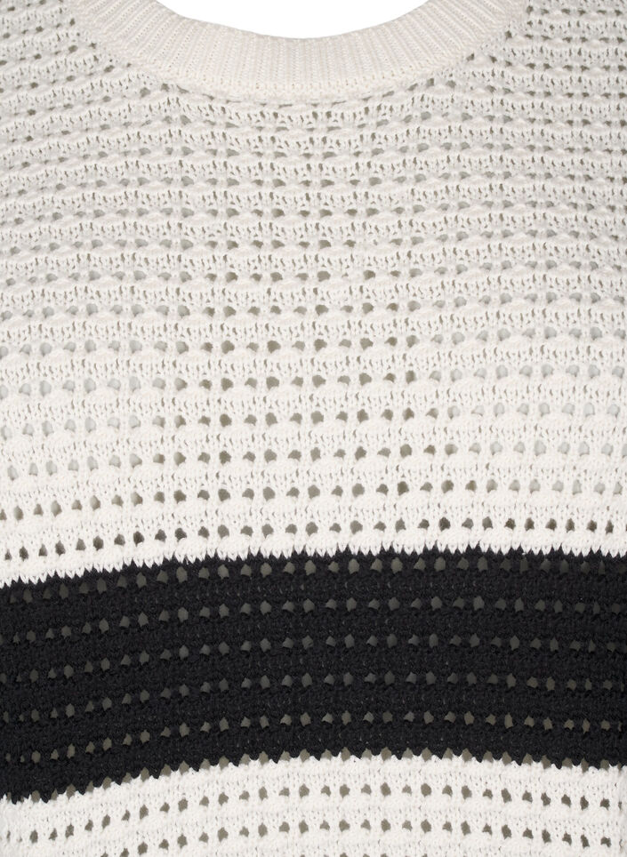 Chemisier en tricot rayé à manches longues, Vanille, Packshot image number 2