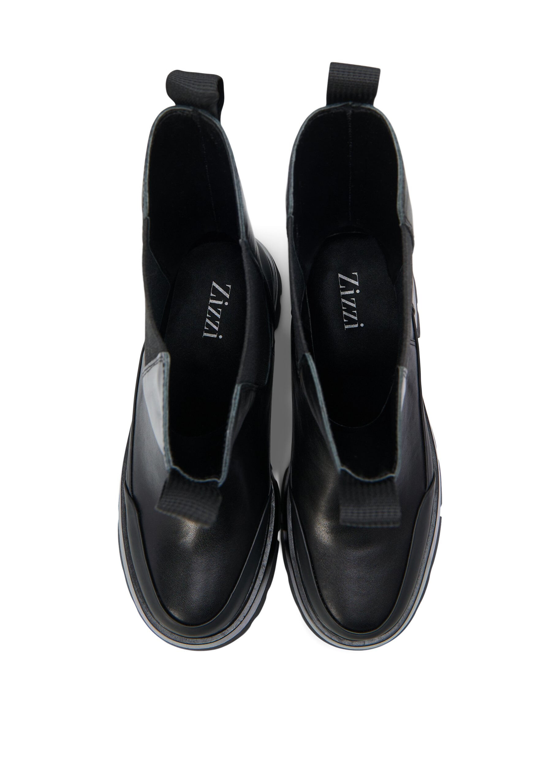 Zizzi Weite Passform Lederstiefel mit dicker Sohle, Black, Packshot image number 2
