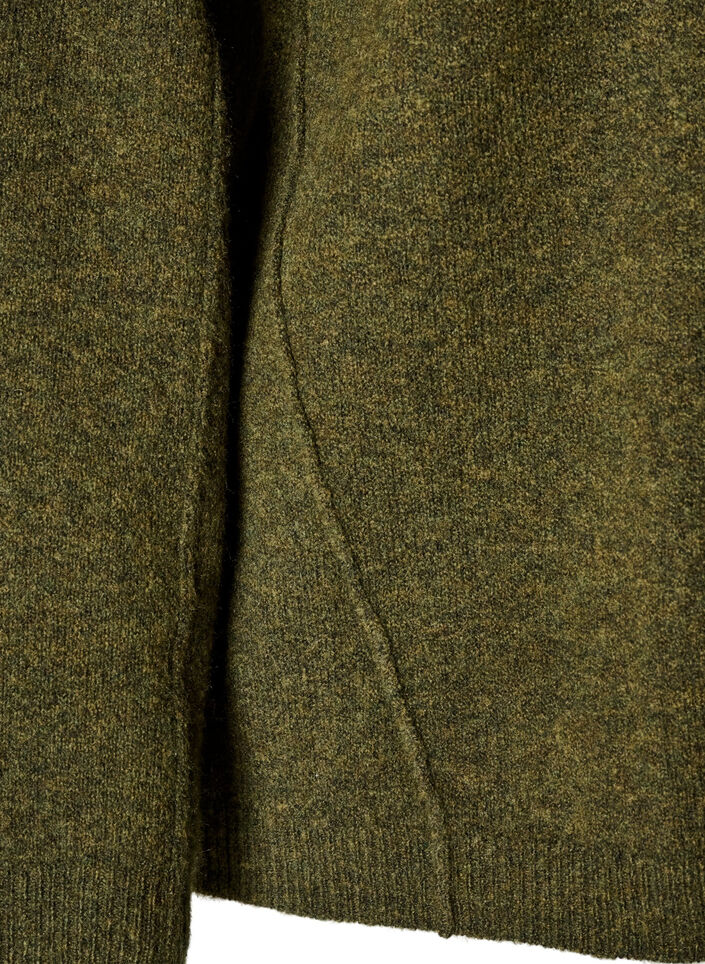 Pull ample en maille avec coutures apparentes, Vert fonc&eacute;, Packshot image number 3