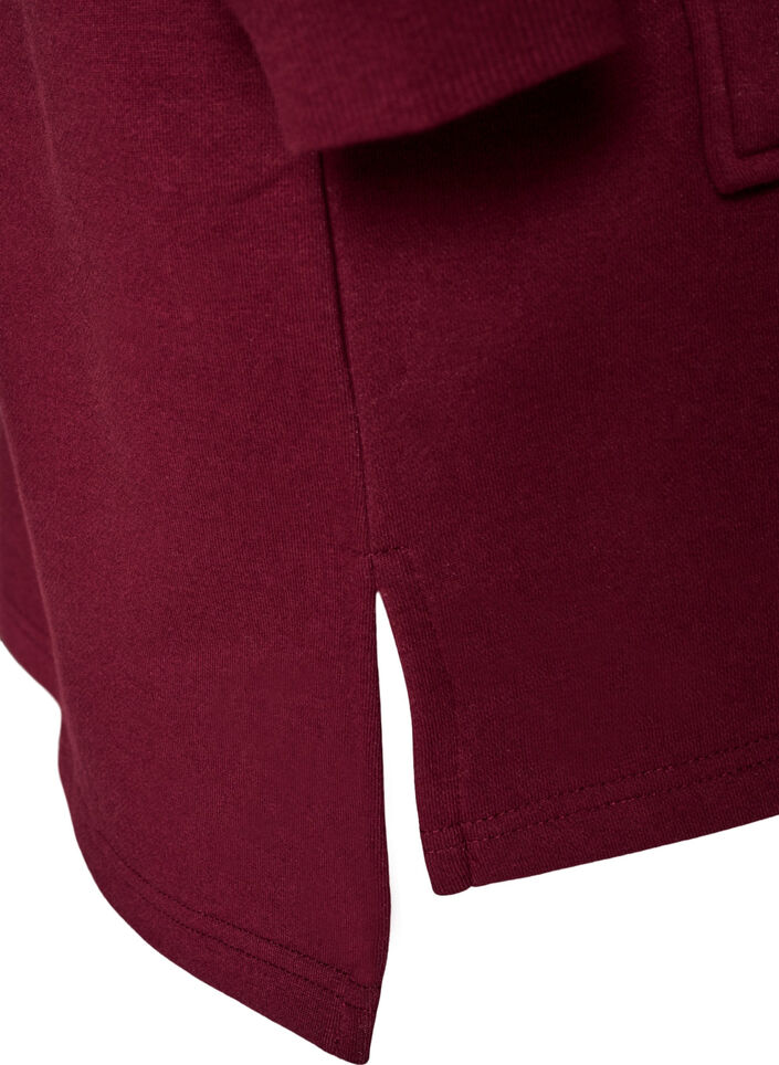 Cardigan long &agrave; capuche avec fermeture &eacute;clair, Bordeaux, Packshot image number 4