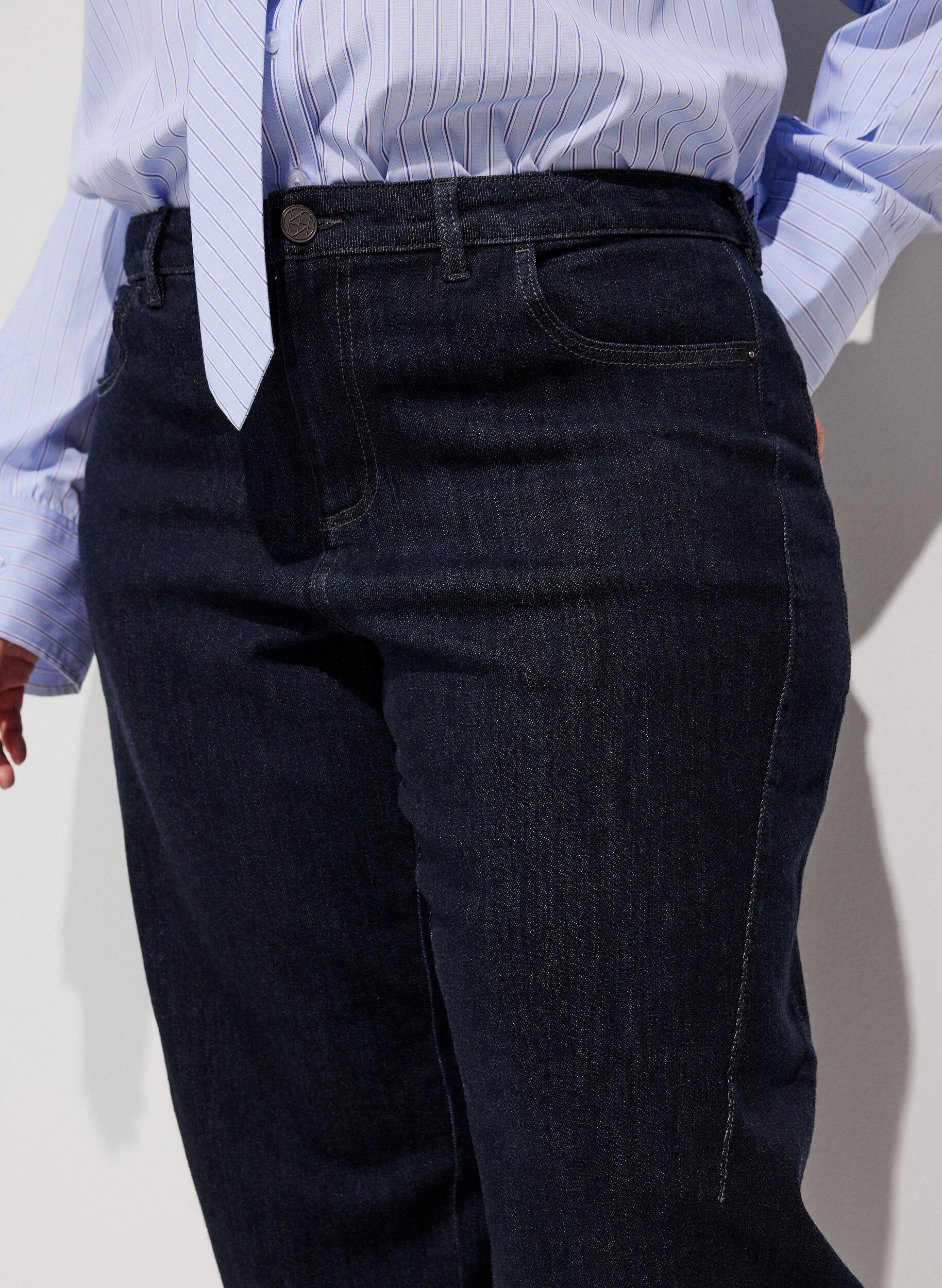 ZizziJean taille haute coupe Barrel, Bleu, Model image number 2