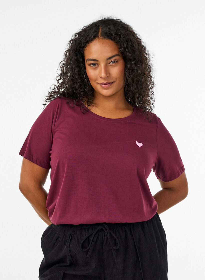 T-Shirt mit Print, Rot, Model image number 0
