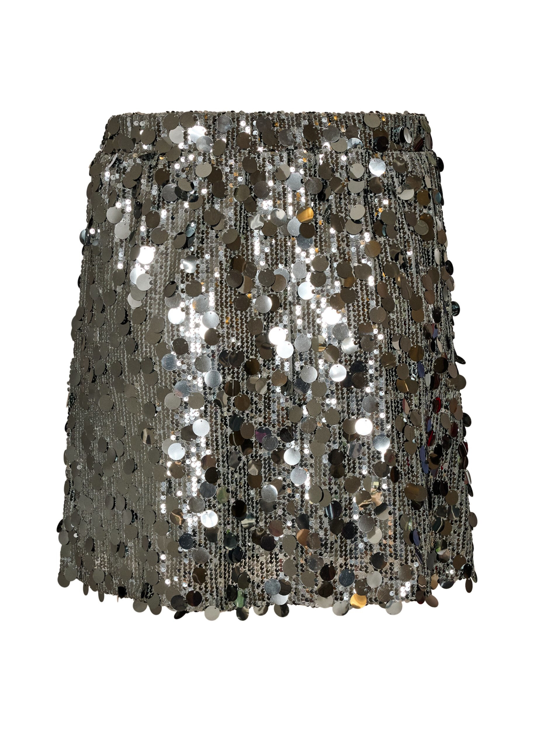 ZizziJupe courte &agrave; sequins avec une ceinture &eacute;lastique, Gris anthracite, Packshot image number 1