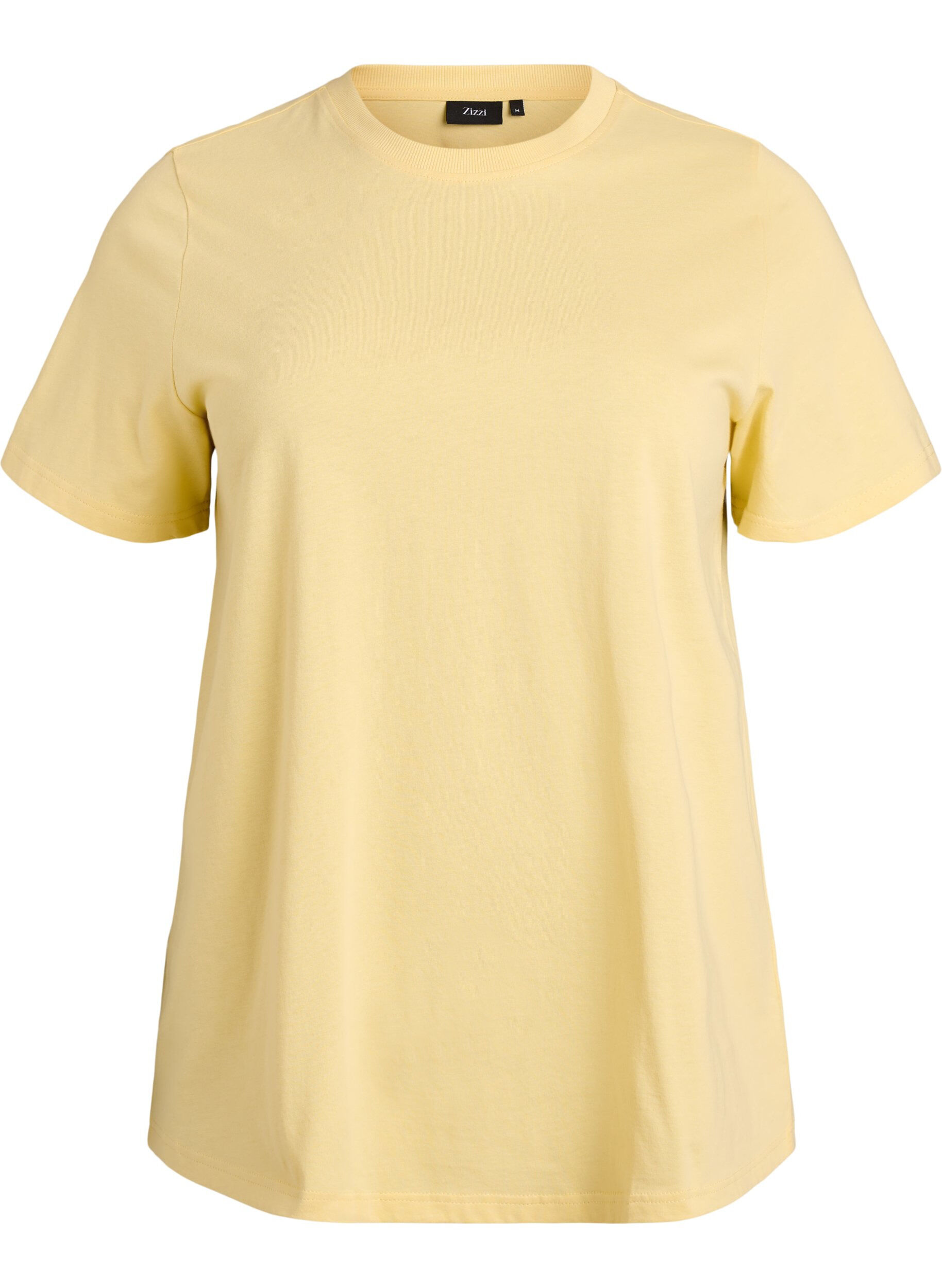 T-shirt basique en coton &agrave; col rond