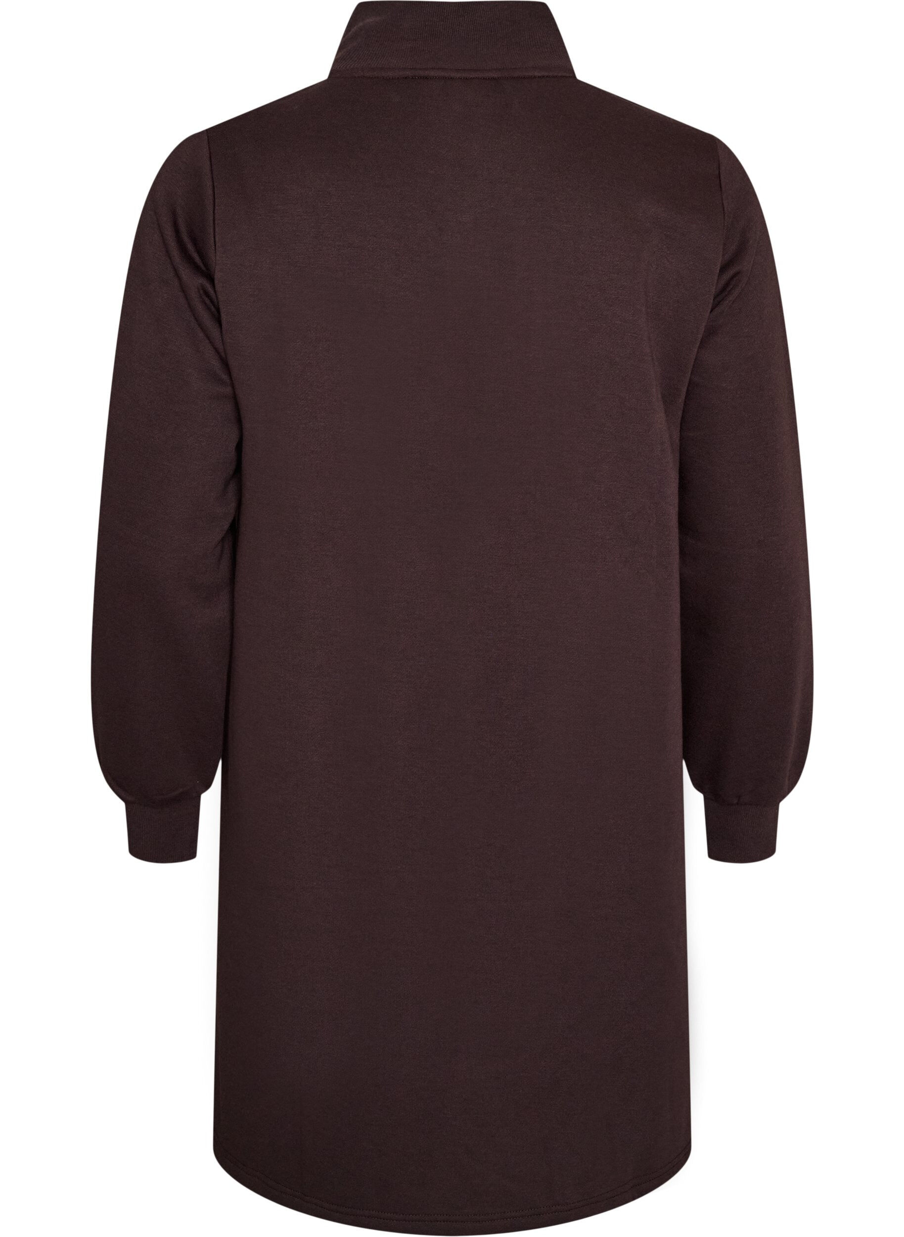 ZizziRobe sweat avec col montant c&ocirc;tel&eacute; et zip, Marron, Packshot image number 1
