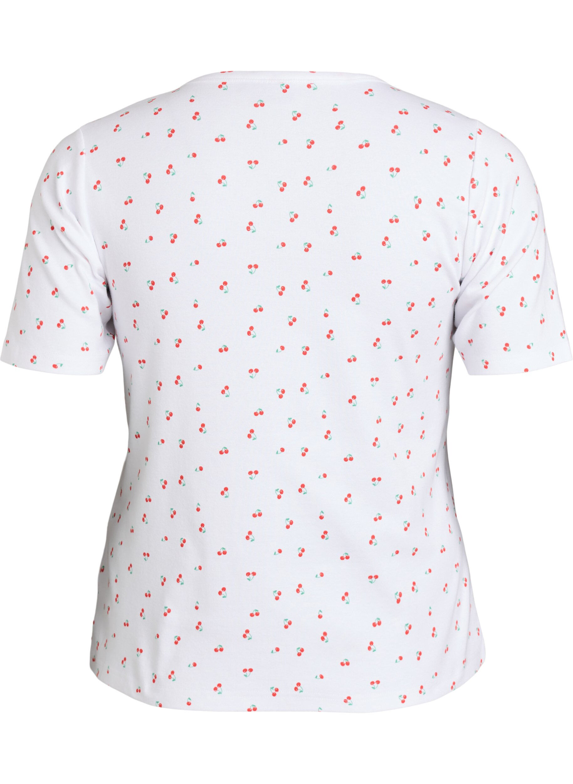 Zizzi T-shirt en coton avec imprim&eacute; int&eacute;gral, Vanille, Packshot image number 1