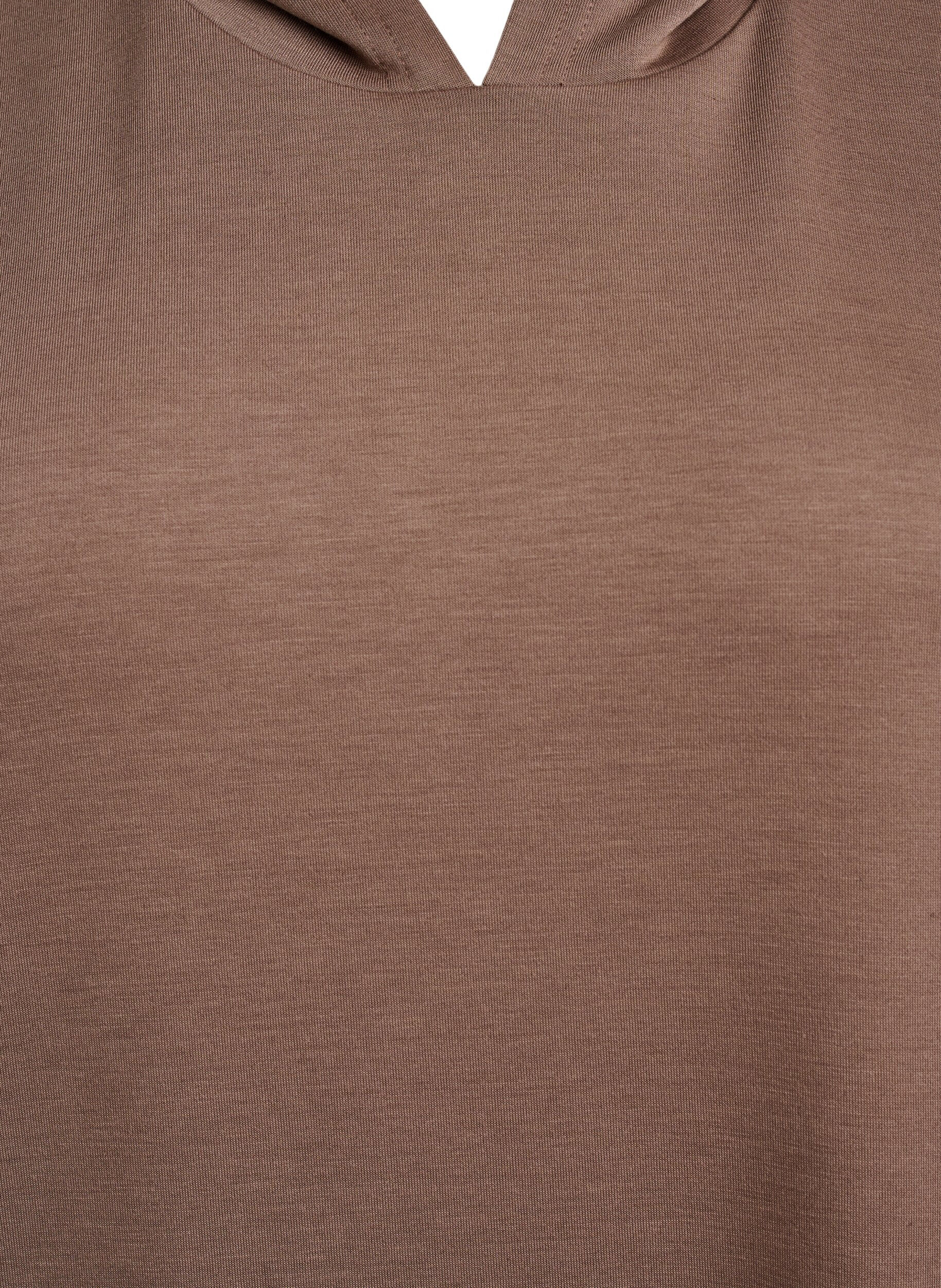 Zizzi Robe sweat &agrave; manches courtes en m&eacute;lange de modal, Marron, Packshot image number 2