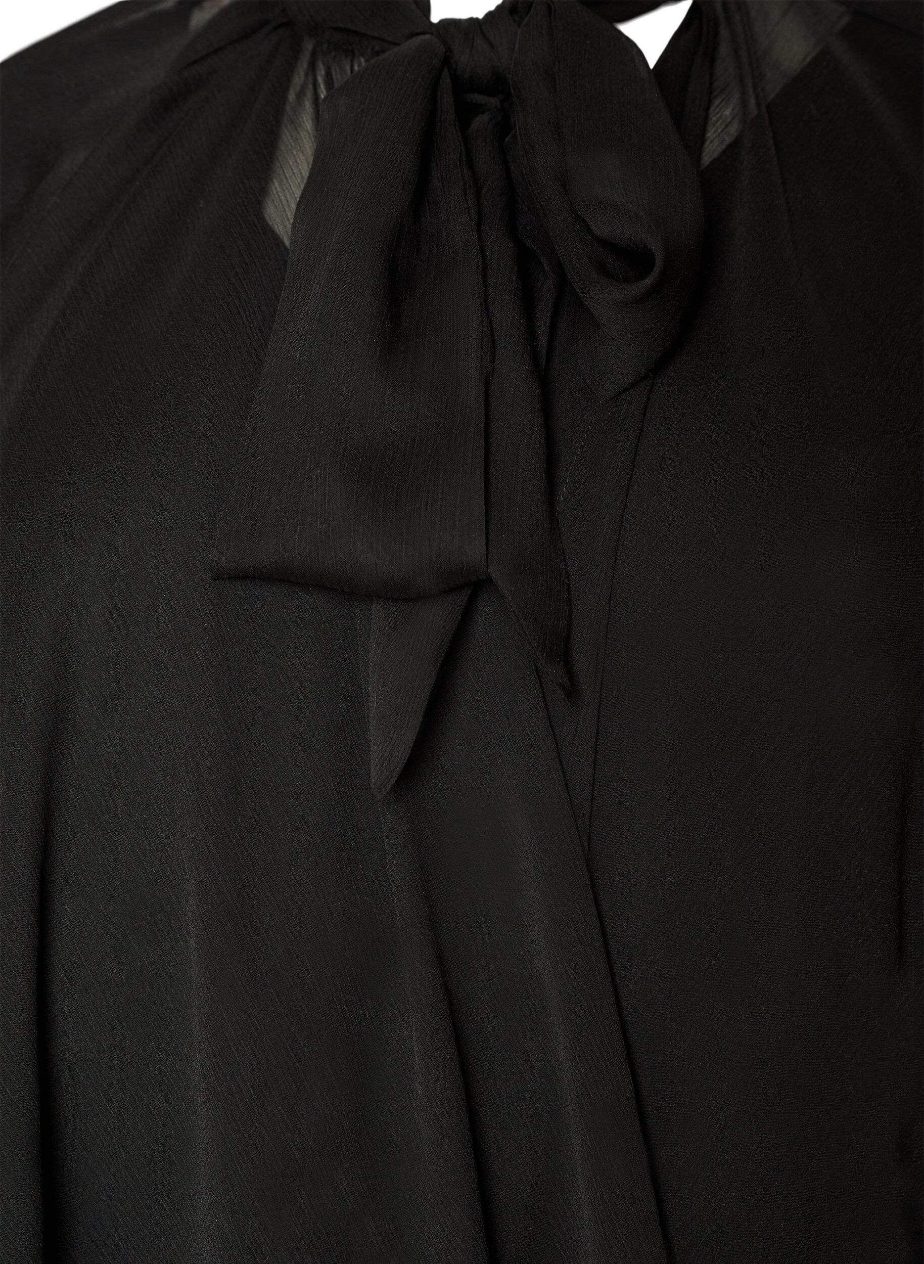 ZizziRobe sans manches avec cape en mousseline, Noir, Packshot image number 2