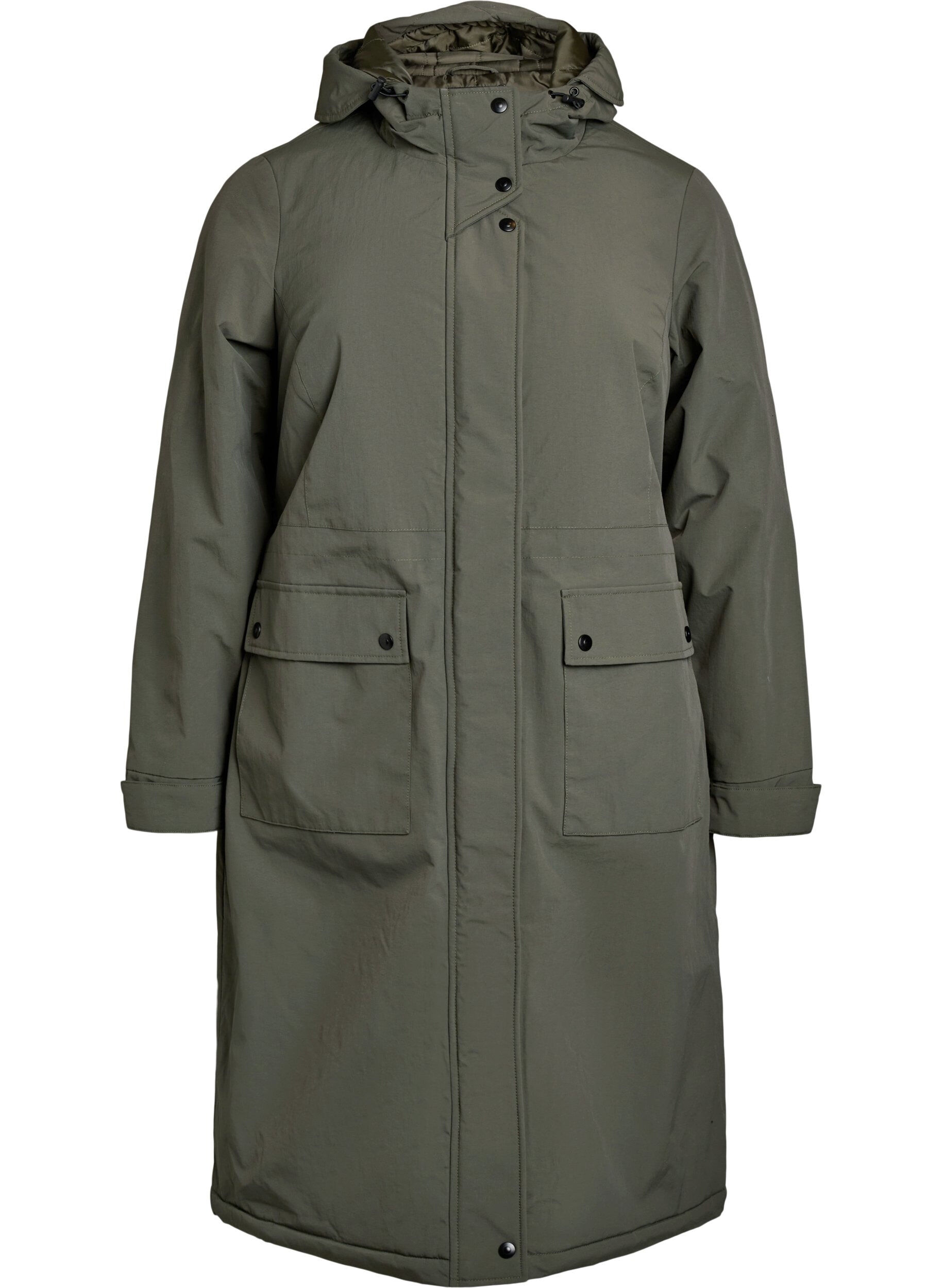 Parka mit Kapuze und verstellbarer Taille