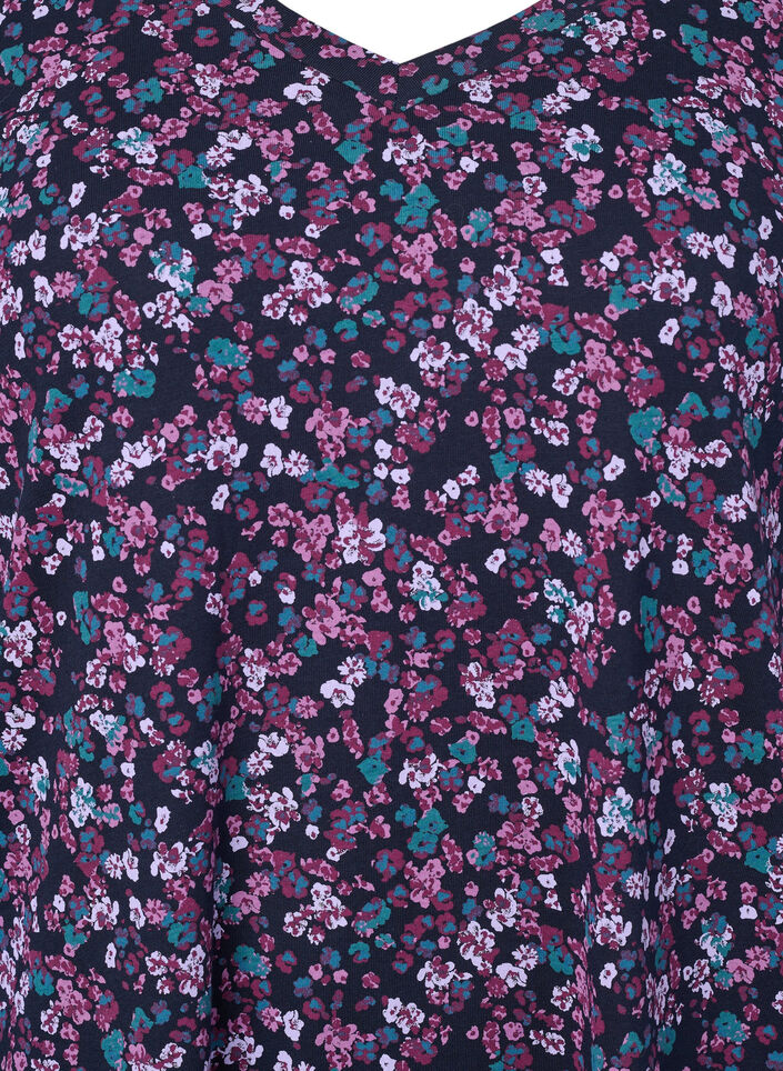 Chemise de nuit à manches longues en coton, Night Sky Disty AOP, Packshot image number 2