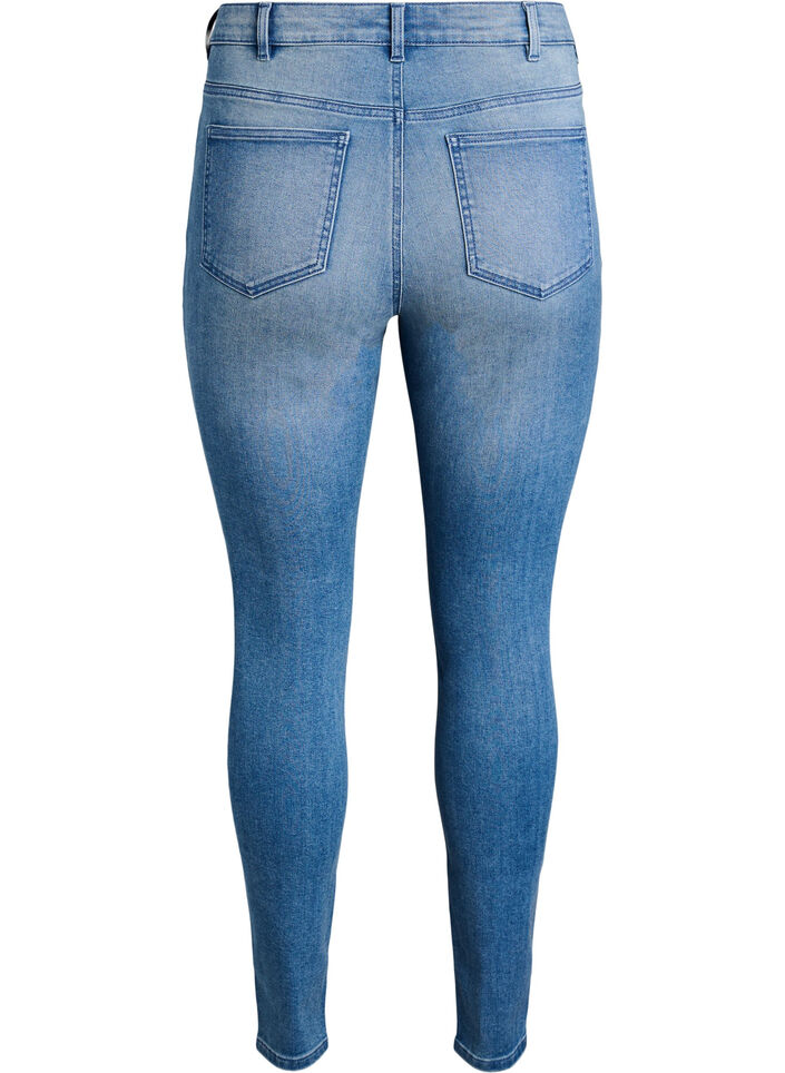 Hoch taillierte super Slim Amy Jeans, Blau, Packshot image number 1
