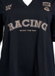T-shirt oversize avec imprimé Racing, Noir, Packshot image number 2