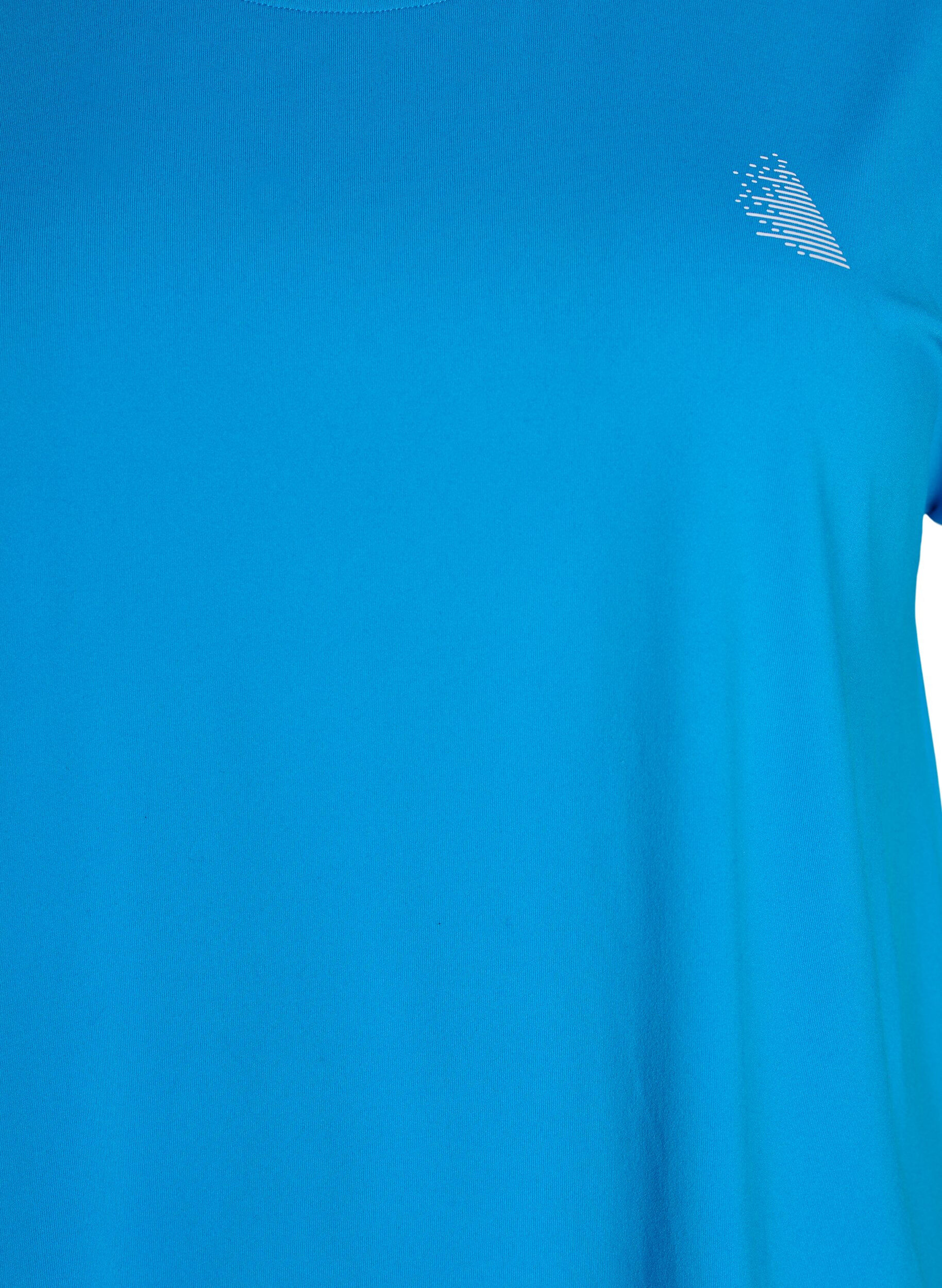 Zizzi Einfarbiges Trainings-T-Shirt, Blau, Packshot image number 2