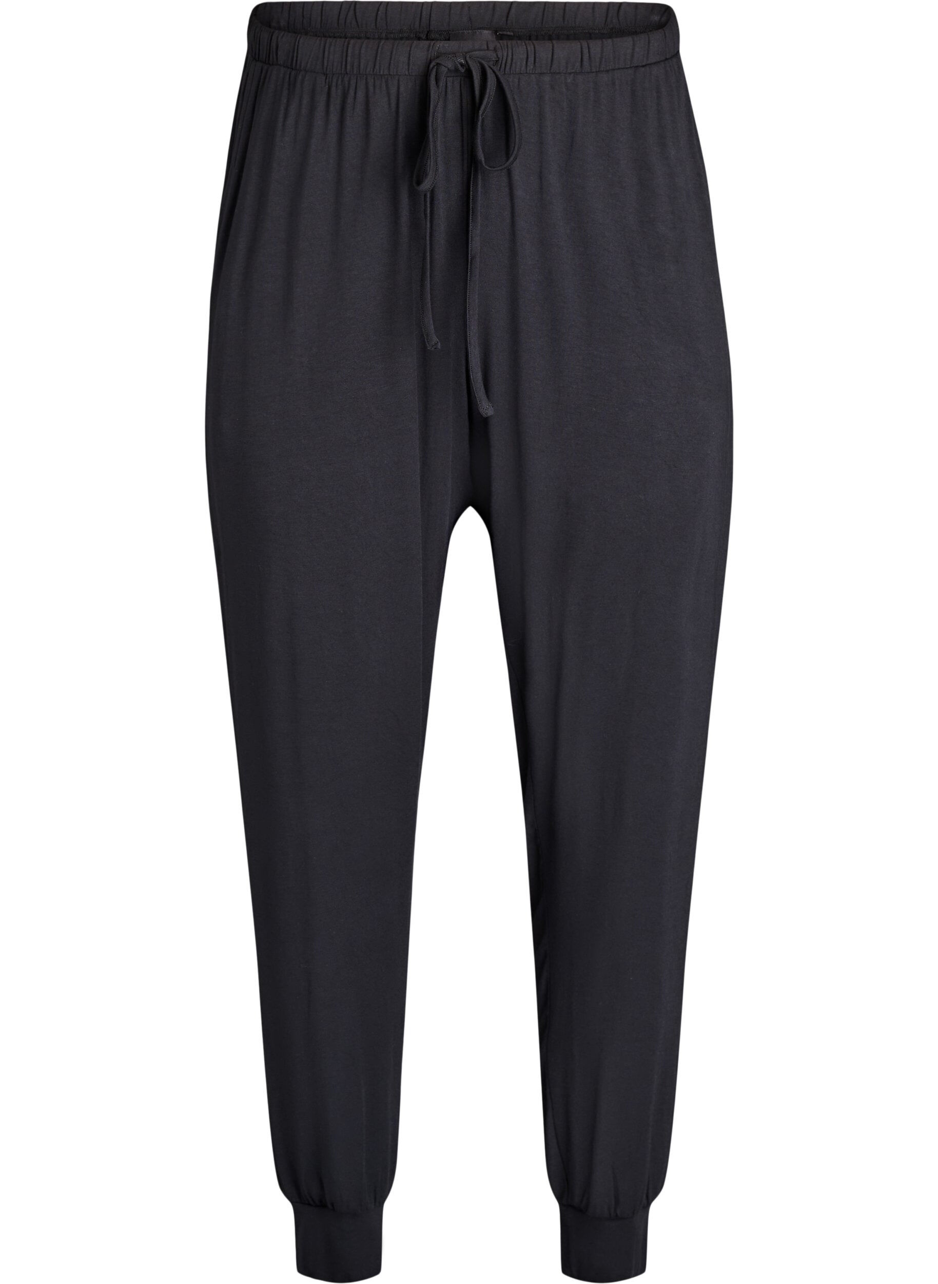 ZizziPantalon de nuit taille haute en modal, Noir, Packshot image number 0