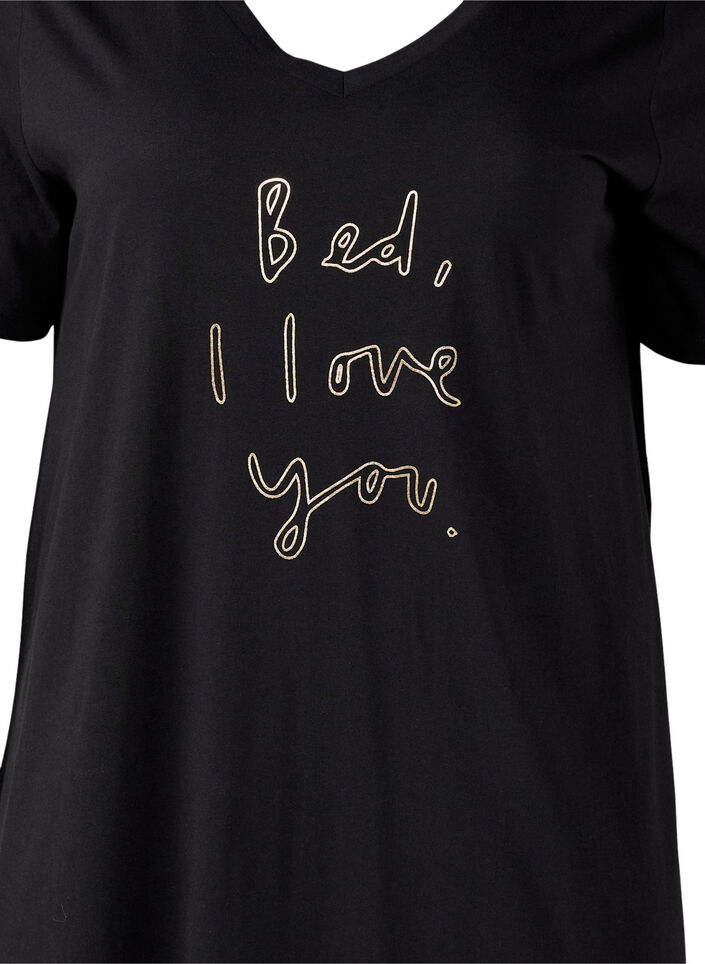 Nachthemd aus Bio-Baumwolle mit V-Ausschnitt, , Packshot image number 2