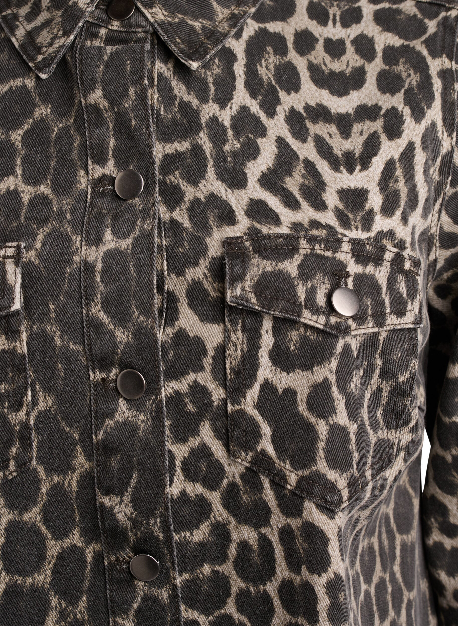 Zizzi Jeanskleid mit Leopardenmuster und langen &Auml;rmeln, Braun, Packshot image number 2