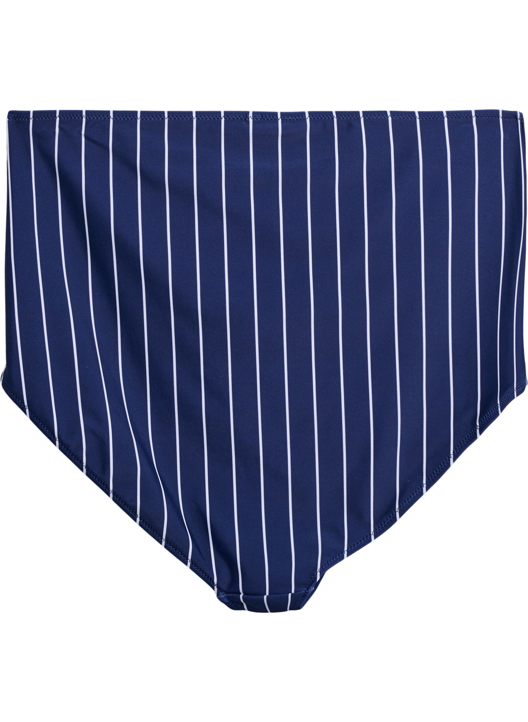 Zizzi Hoch taillierte Bikinihose mit Print, Blau, Packshot image number 1