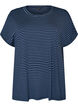 T-shirt ray&eacute; en viscose avec un col rond, Bleu, Packshot image number 0