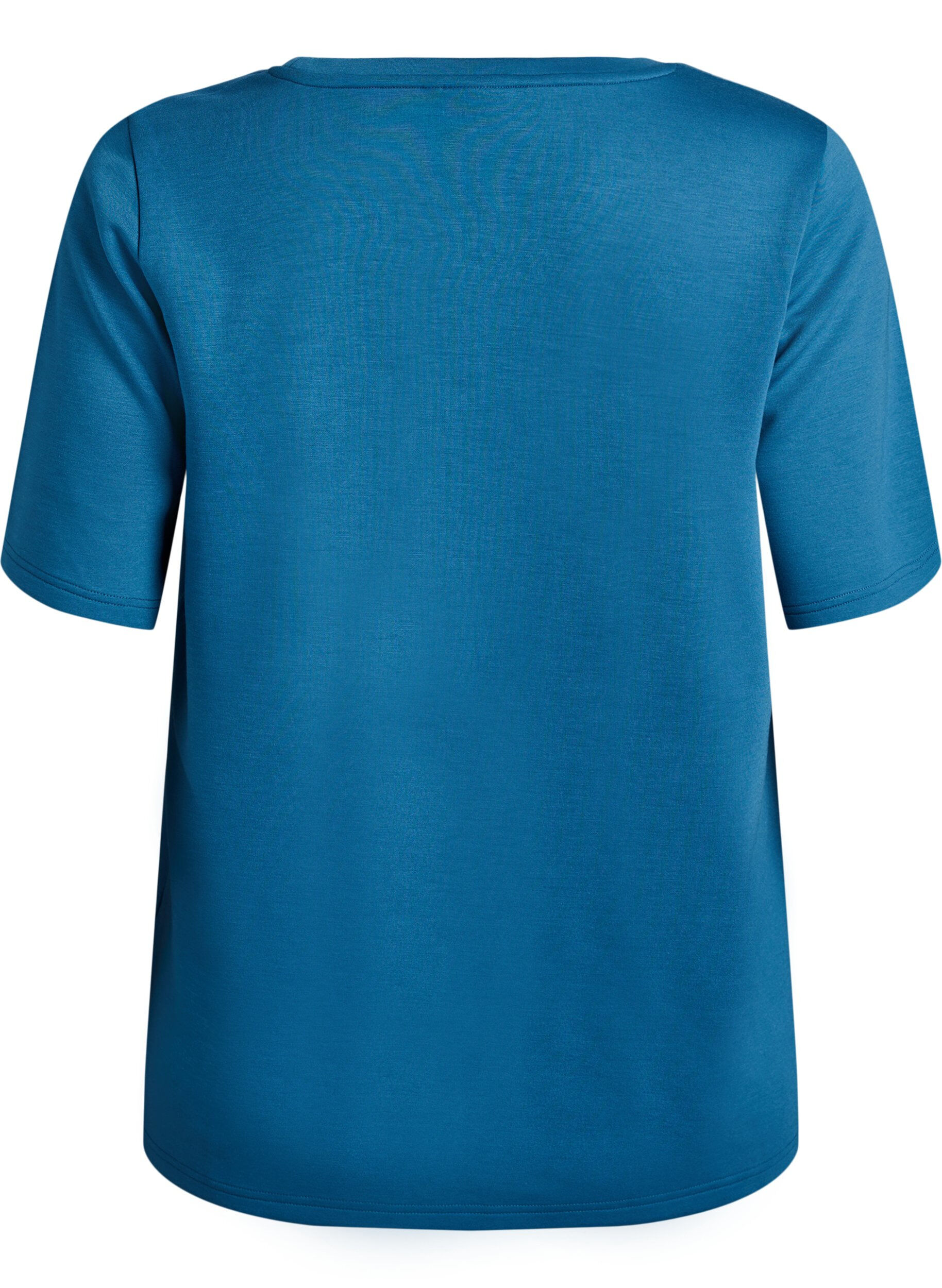 ZizziT-shirt en modal m&eacute;lang&eacute;, Bleu p&eacute;trole, Packshot image number 1