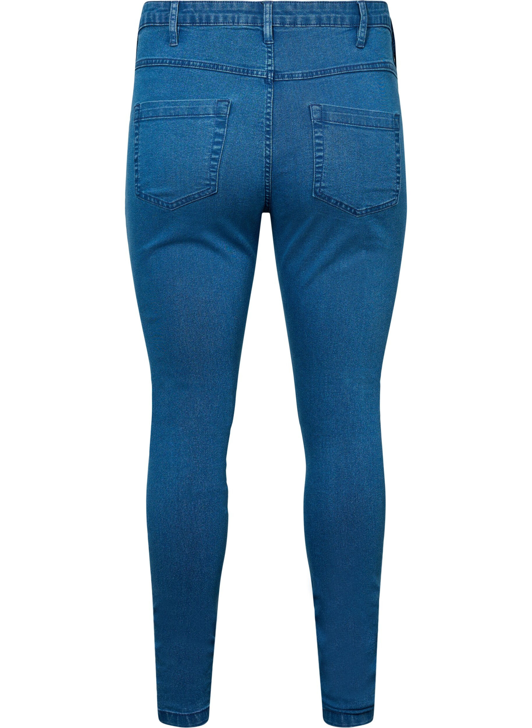 Zizzi Hochtaillierte Super Slim Amy Jeans, Blau, Packshot image number 1