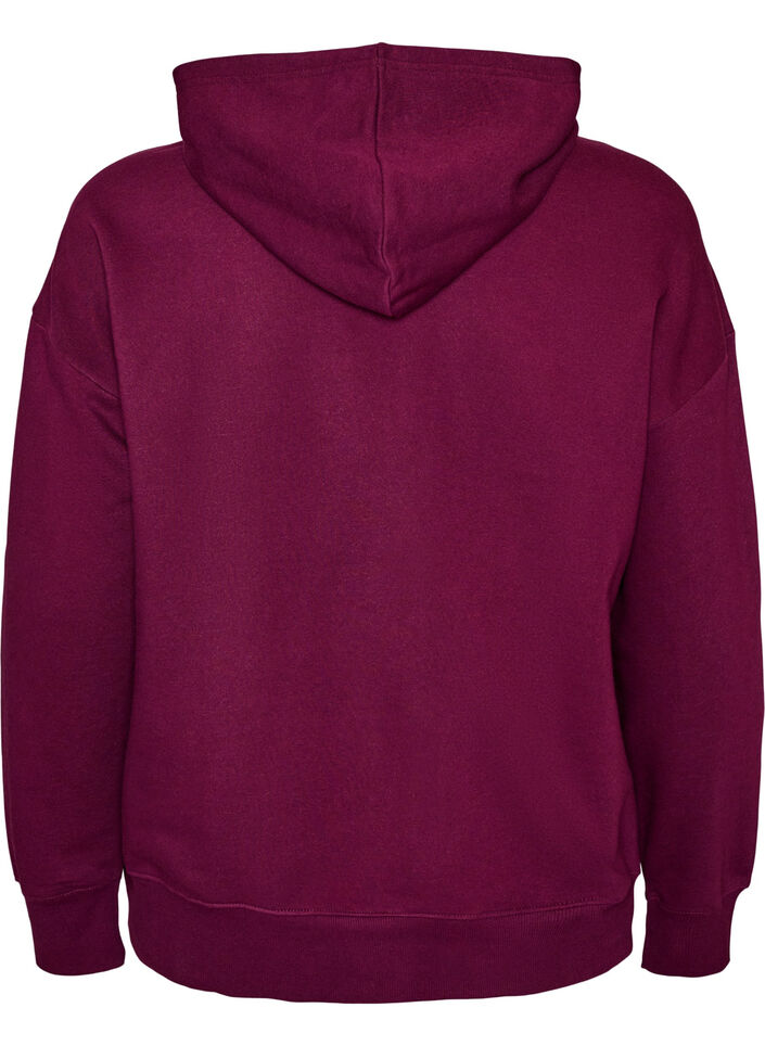 Sweat &agrave; capuche avec imprim&eacute; poitrine, Violet, Packshot image number 1
