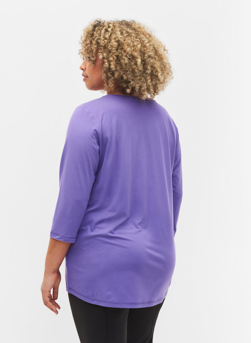 Trainingsshirt mit 3/4-&Auml;rmeln, Lila, Model image number 2