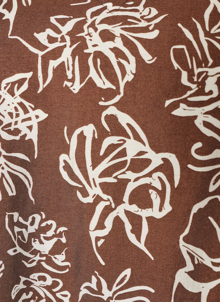 Blouse en viscose avec col en V, Marron, Packshot image number 2