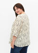 Bluse mit 3/4 Ärmeln und Druck, Off White Stripe, Model image number 1